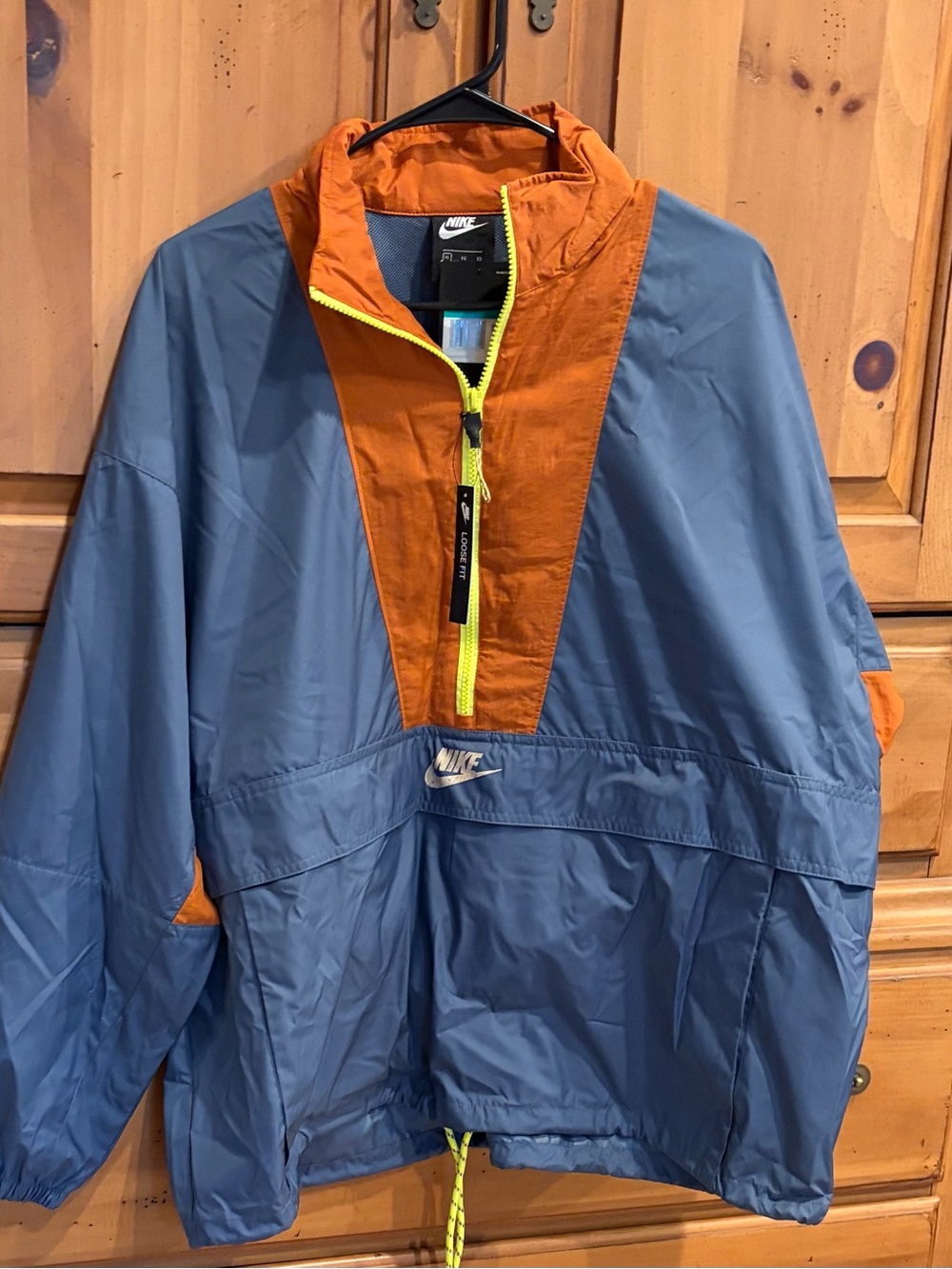 Nike Orange & Navy Lightweight Windbreaker with Yellow Trim